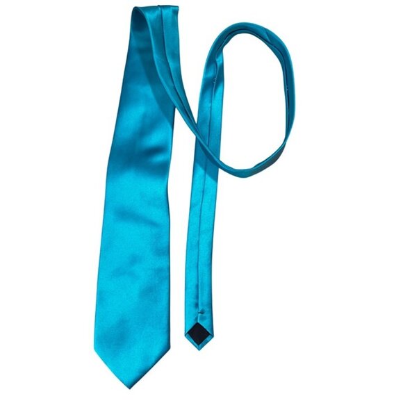 Alexander Logan men's tie bright blue 100% polyester neck tie 4" wide 58" long - Picture 5 of 5